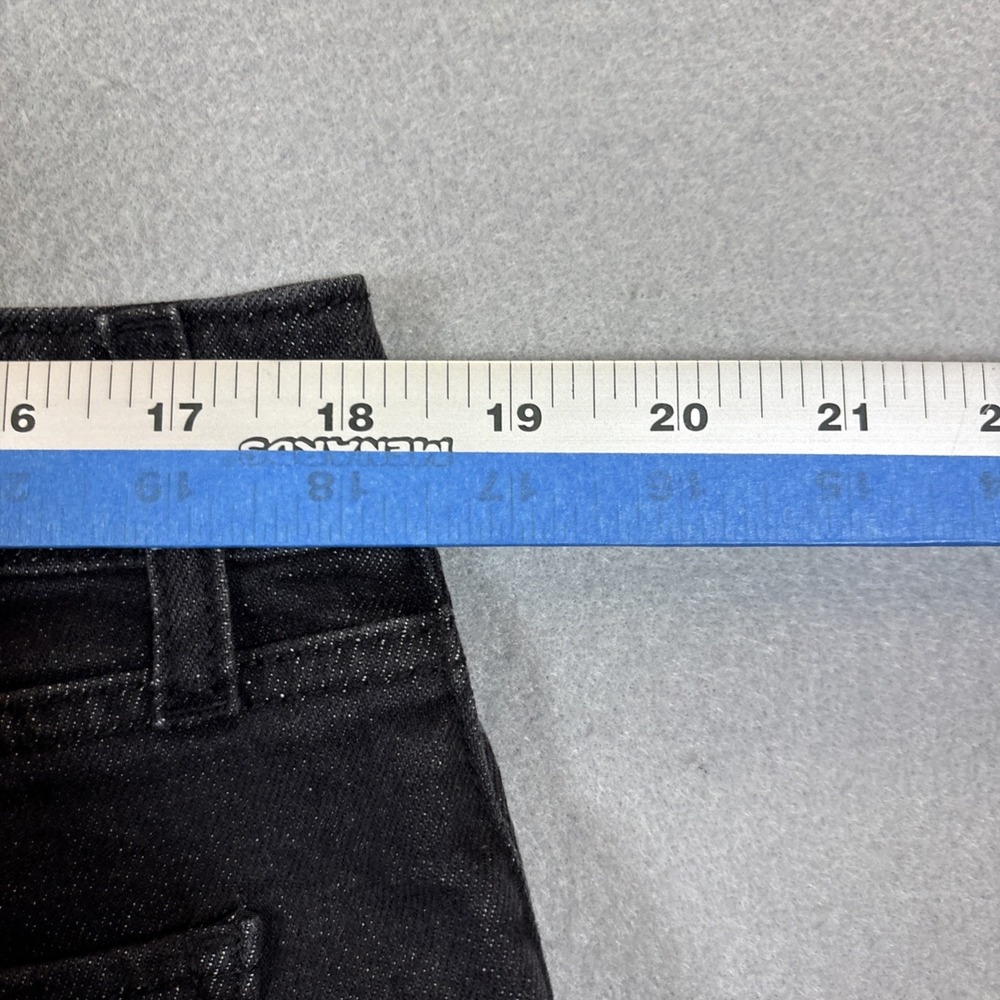 SO High Rise Straight Cropped Jeans Raw Hem Sz 17 (33x27) Black - Picture 6 of 9